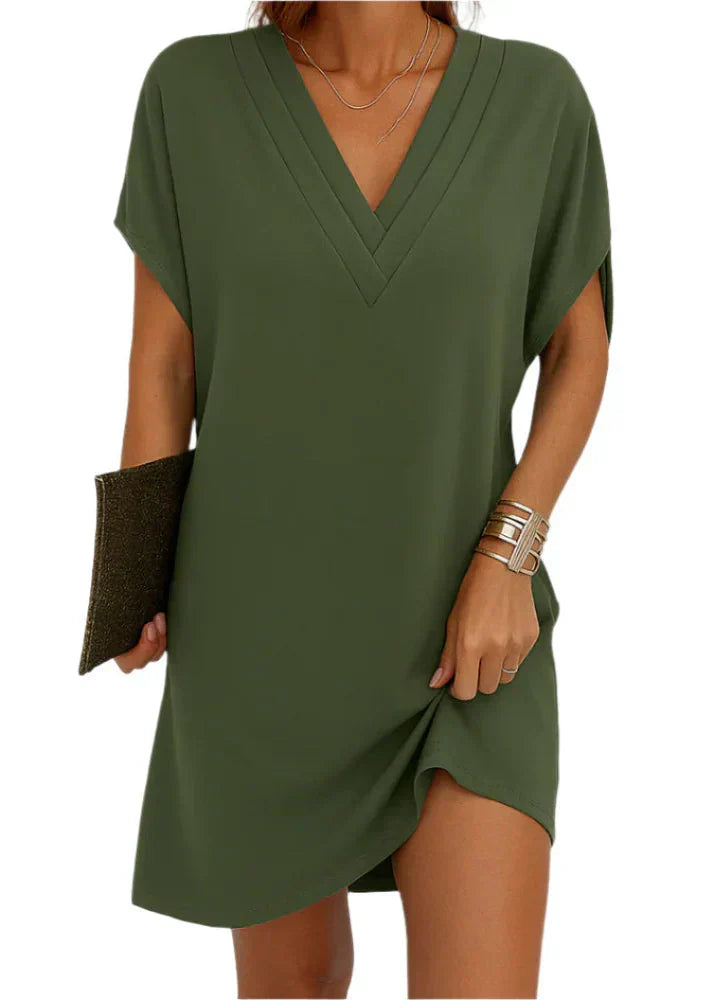 Avery | Sweat Maxi Kleid Knopfkragen