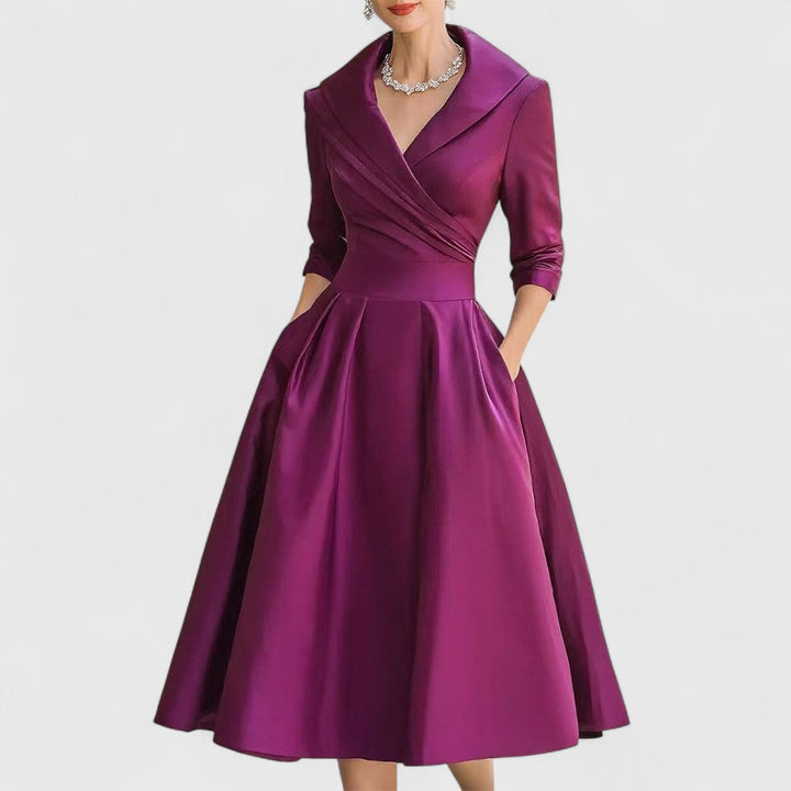 Rosalie | Elegantes Midikleid mit subtilem Glanz