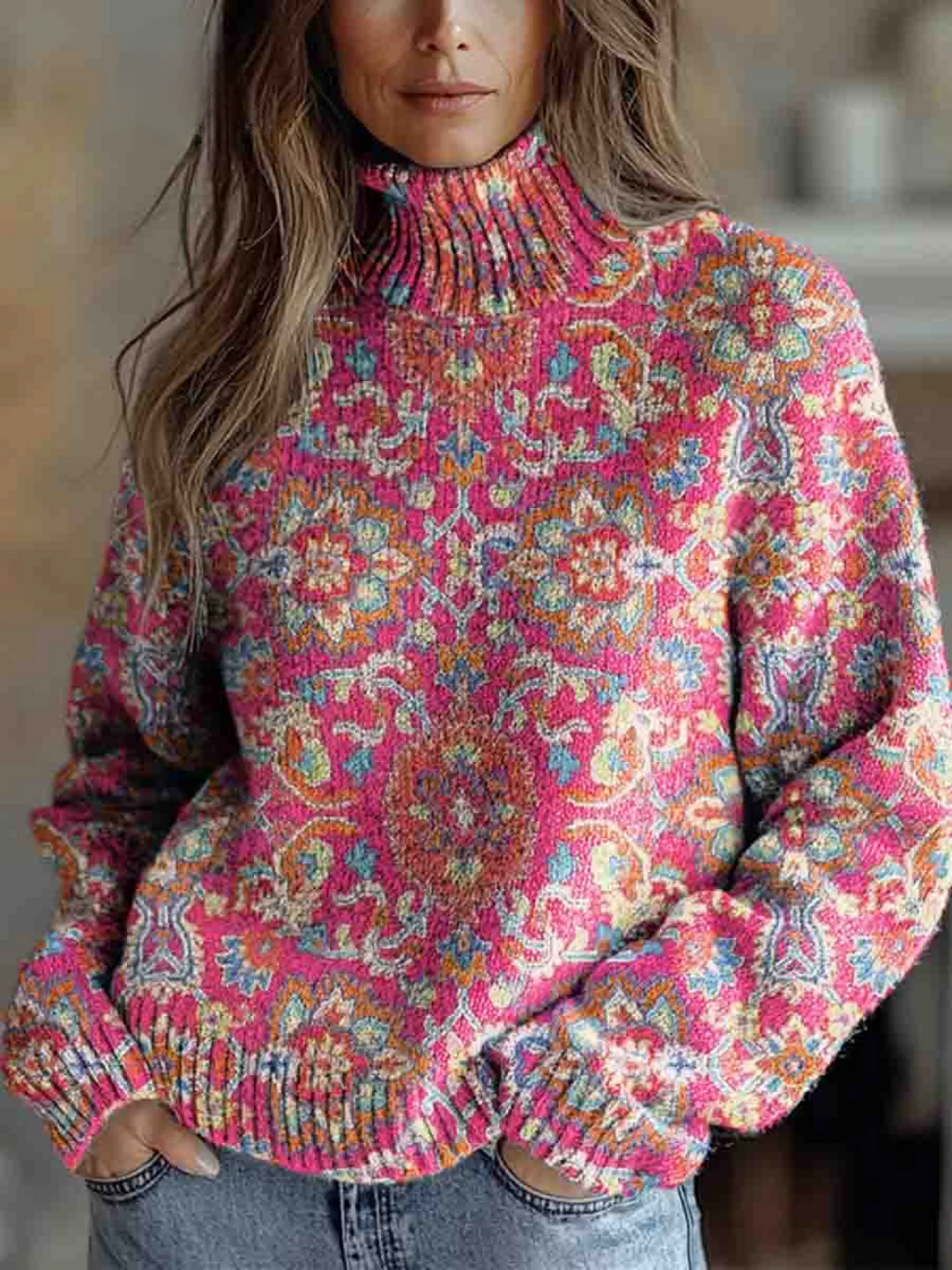 Sienna™ - Floral Rollkragenpullover