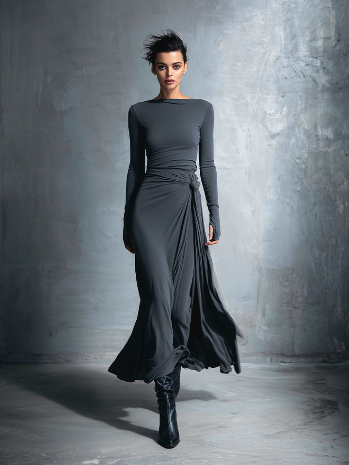 Sigrid | Maxikleid mit Knoten