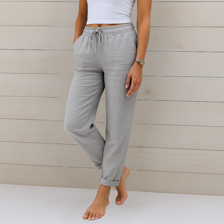 May | Elastische Premium-Leinenhose für Damen