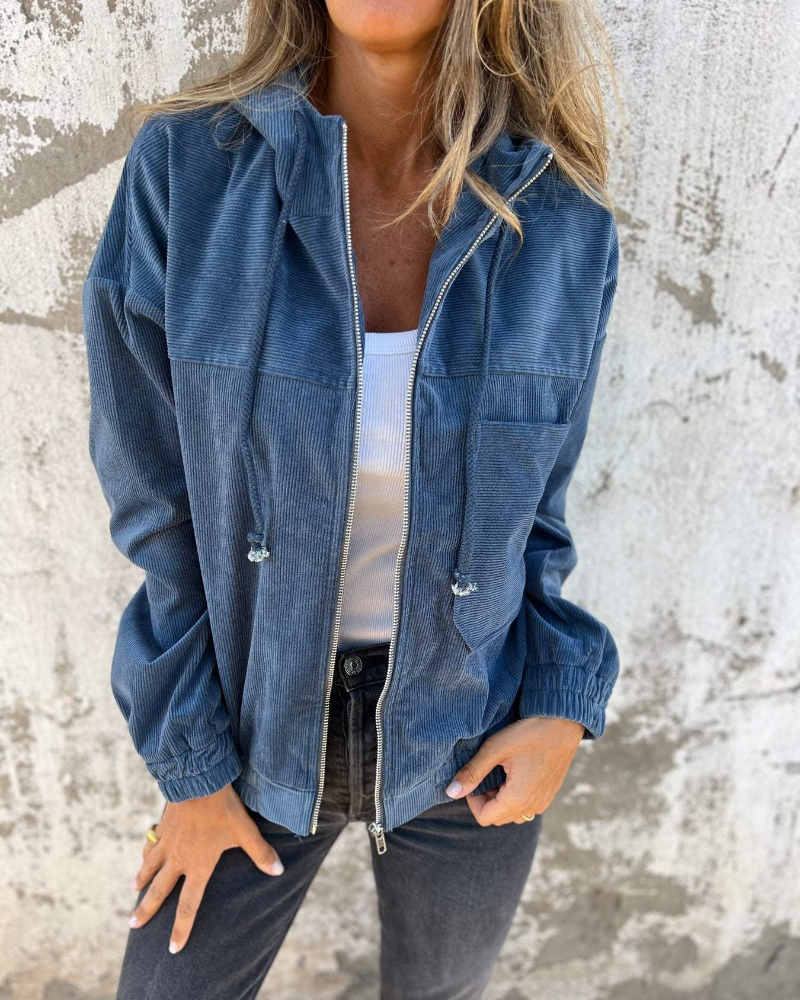 Dana | Cord-Capuchonjacke mit Reißverschluss