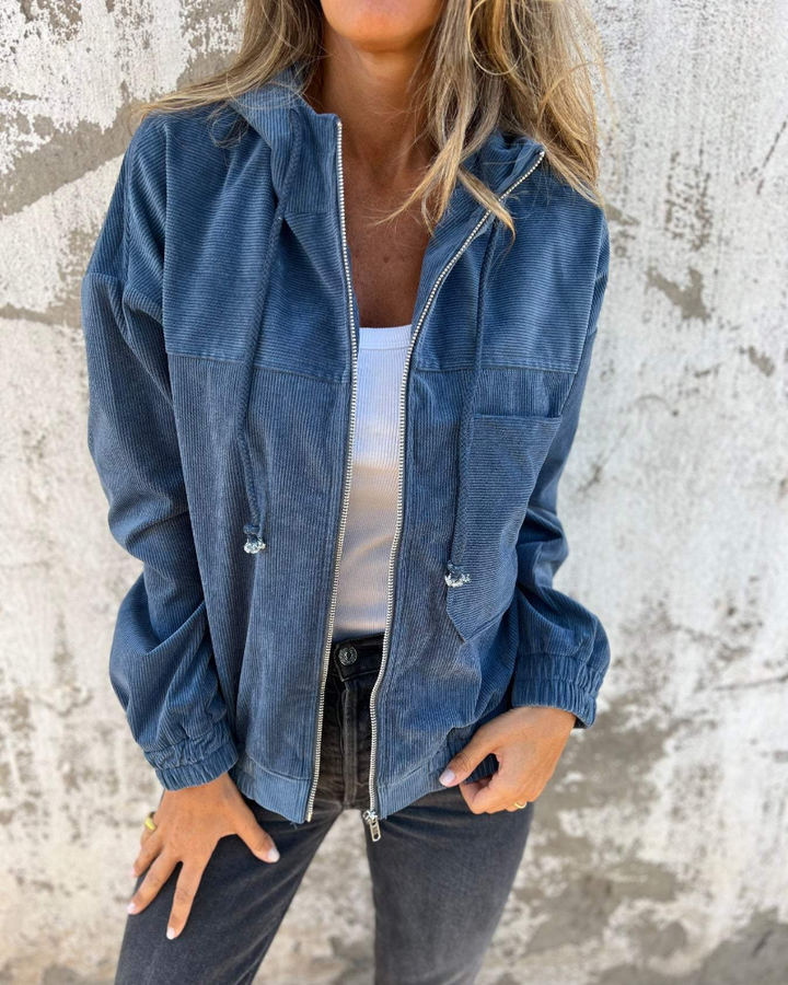 Dana | Cord-Capuchonjacke mit Reißverschluss