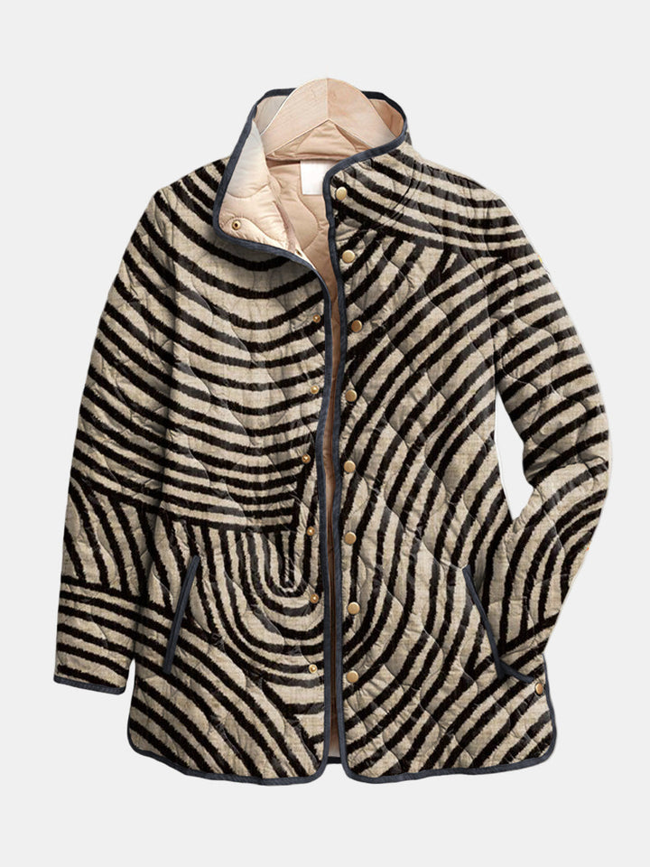 Silke | Steppjacke mit Animal-Streifen