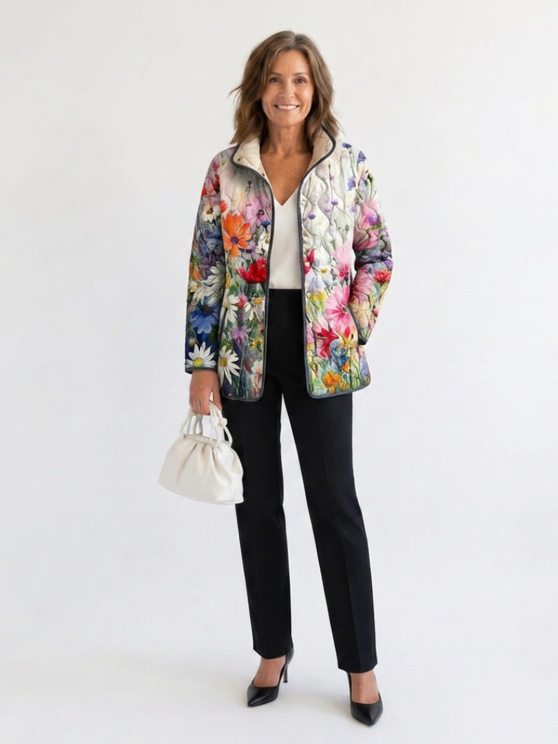 Rosemarie | Geblümte Steppjacke