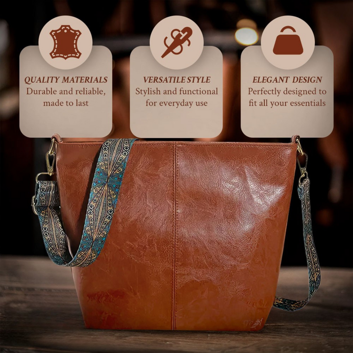 Linda - Vintage Charme Leder Schultertasche