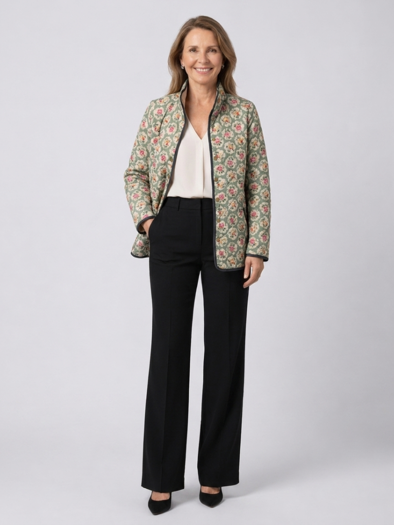 Doris | Steppjacke mit Blümchenmuster