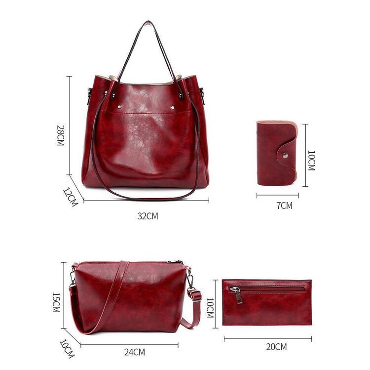 Riley - Vintage Soft 4-teiliges Lederhandtaschen-Set