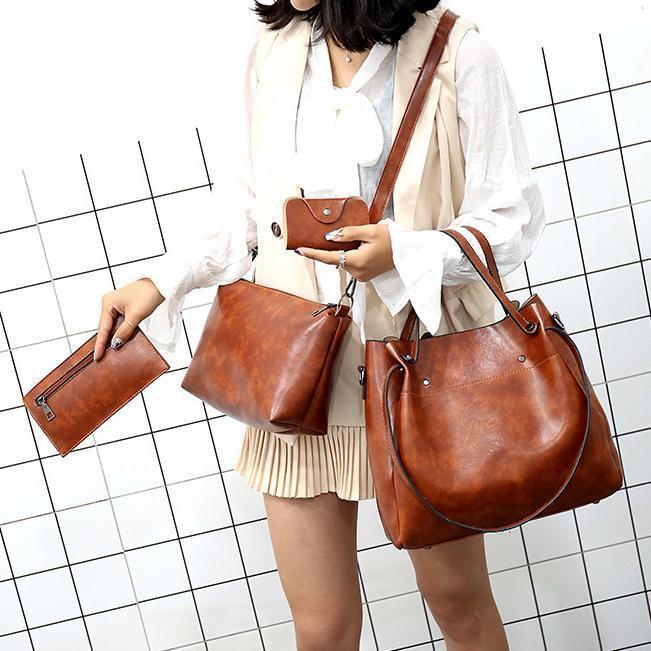 Riley - Vintage Soft 4-teiliges Lederhandtaschen-Set
