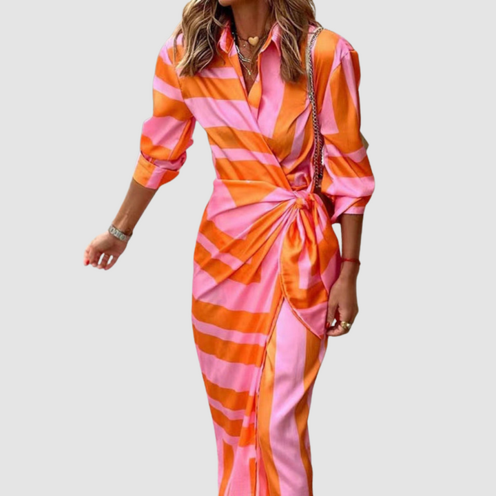 Cecilia | Elegantes Vibrant Midi Kleid mit Print