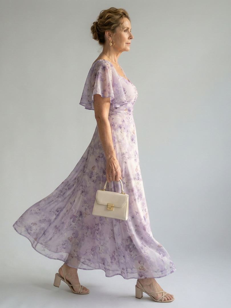 Vaelis | Midi-Kleid mit Flügelärmeln