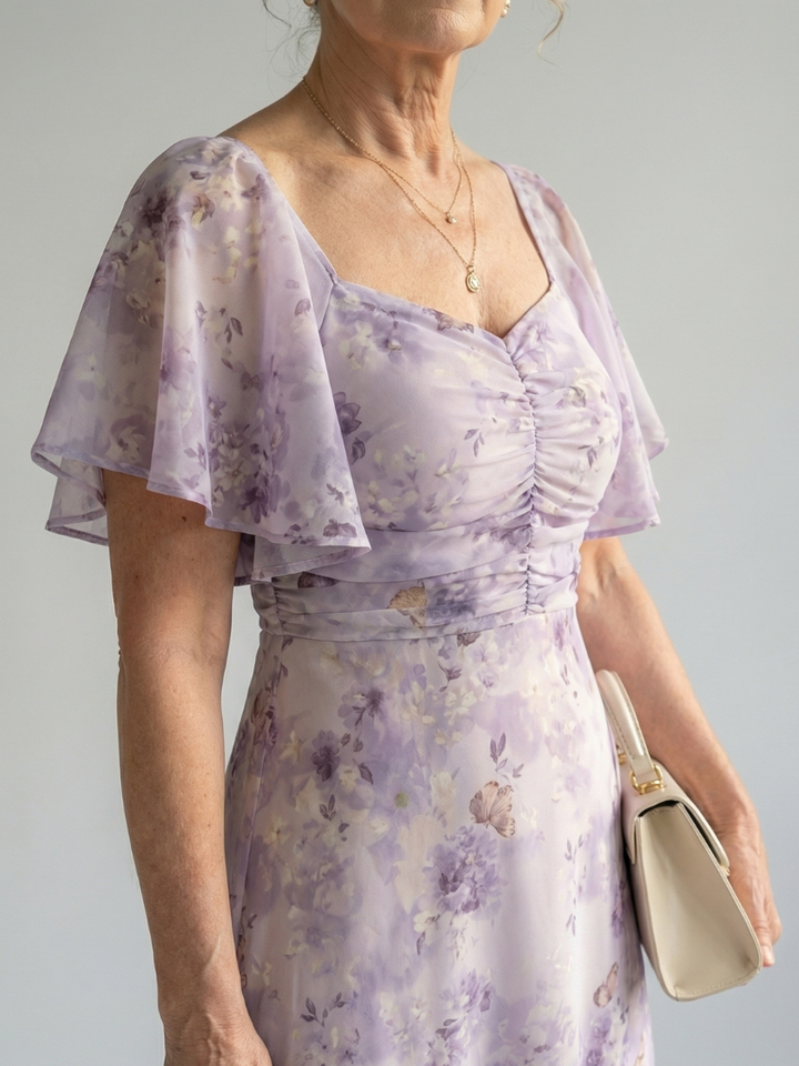 Vaelis | Midi-Kleid mit Flügelärmeln