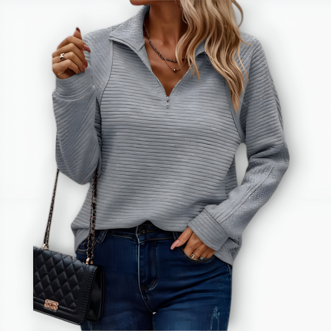 Camila | Pullover mit Halbreißverschluss