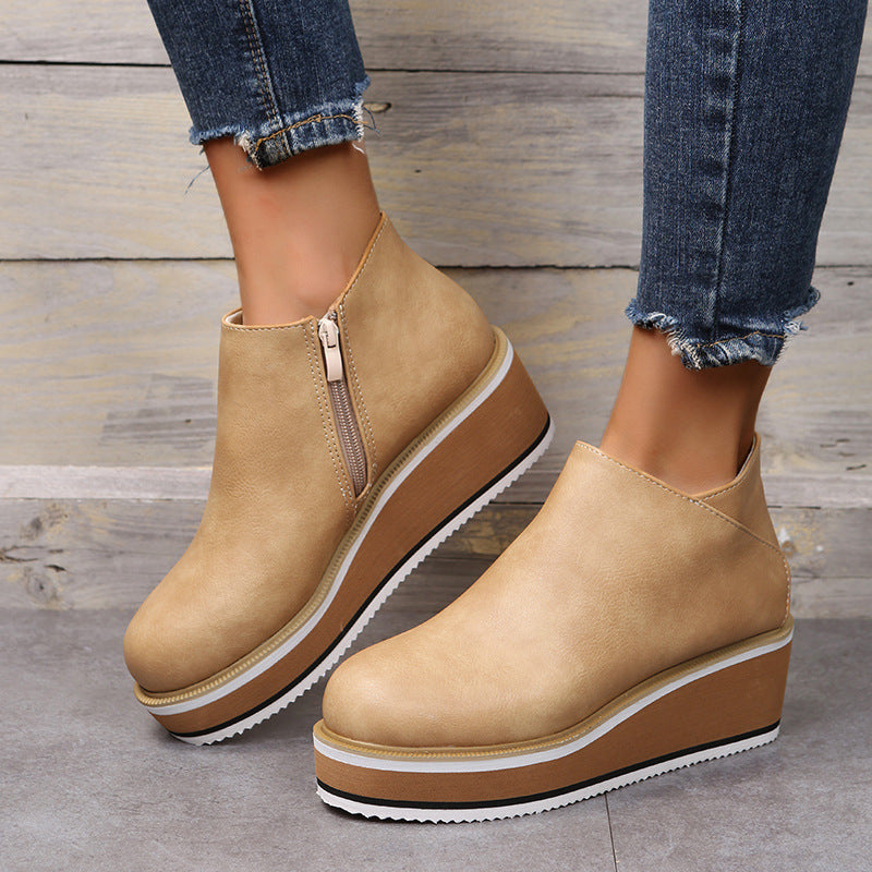 Sabine | Keil-Stiefeletten mit Plateau