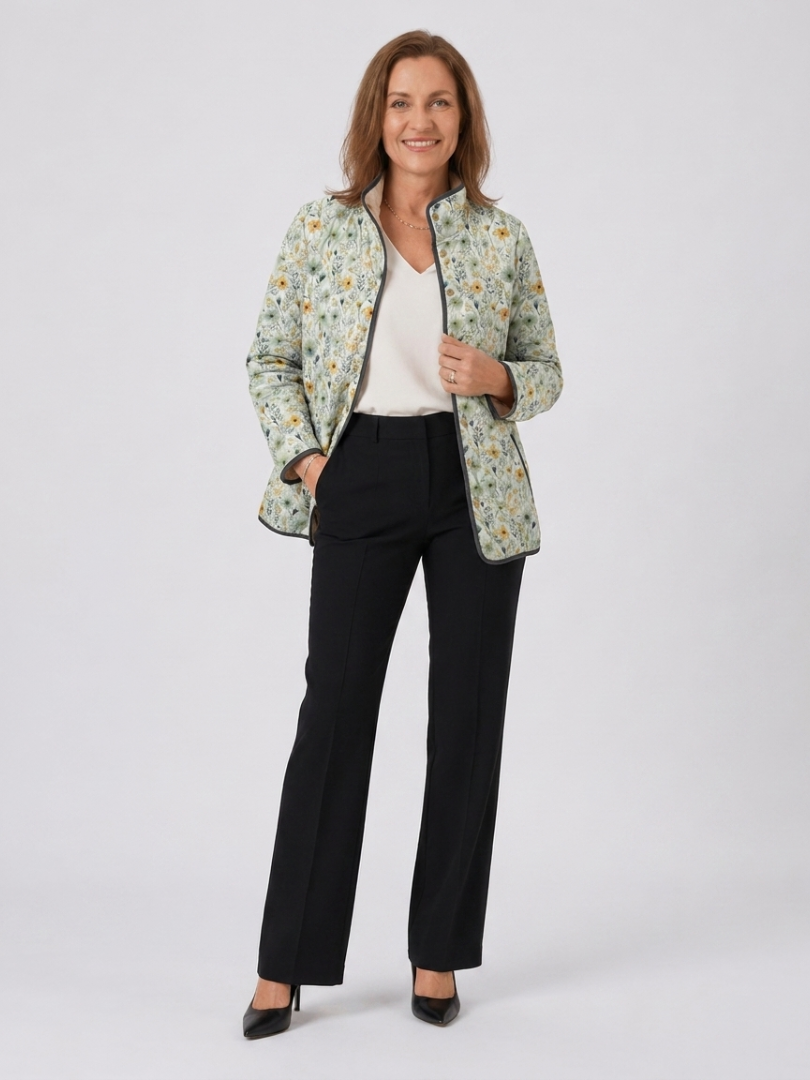 Annette | Steppjacke mit zartem Blumenmuster