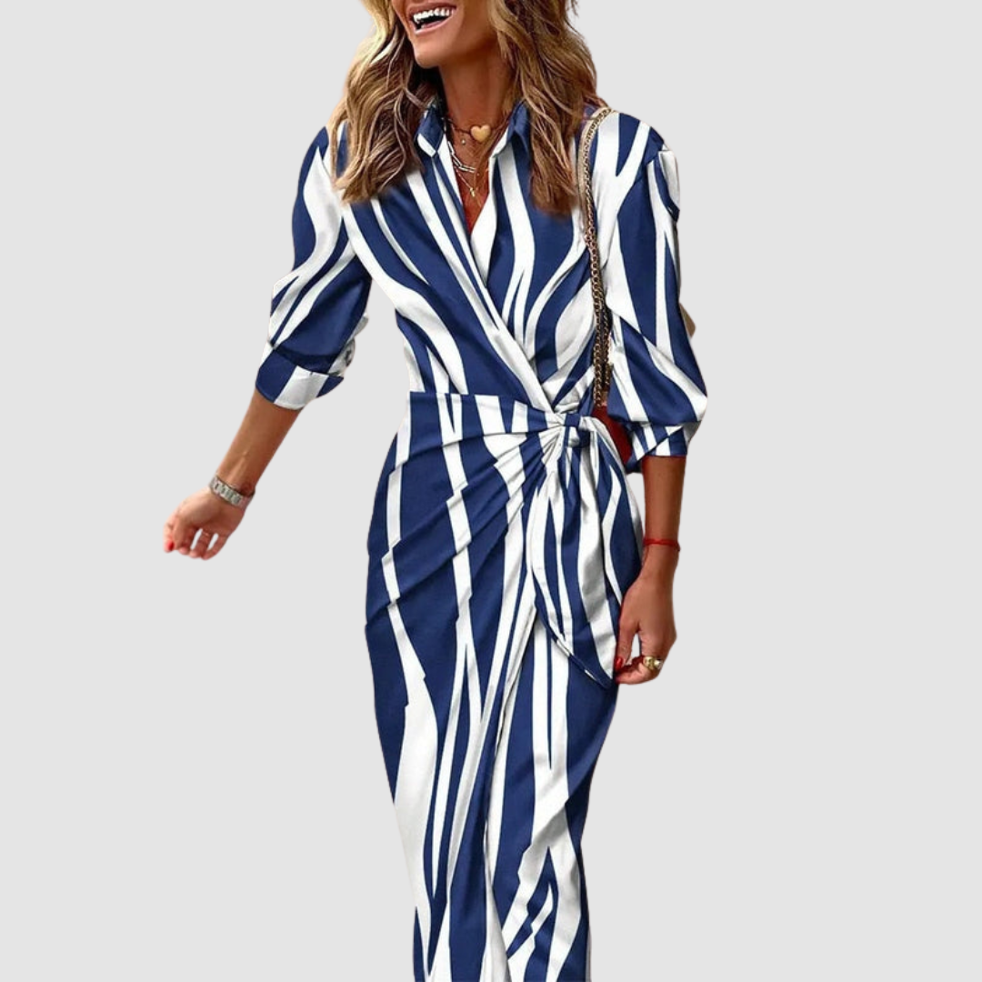 Cecilia | Elegantes Vibrant Midi Kleid mit Print