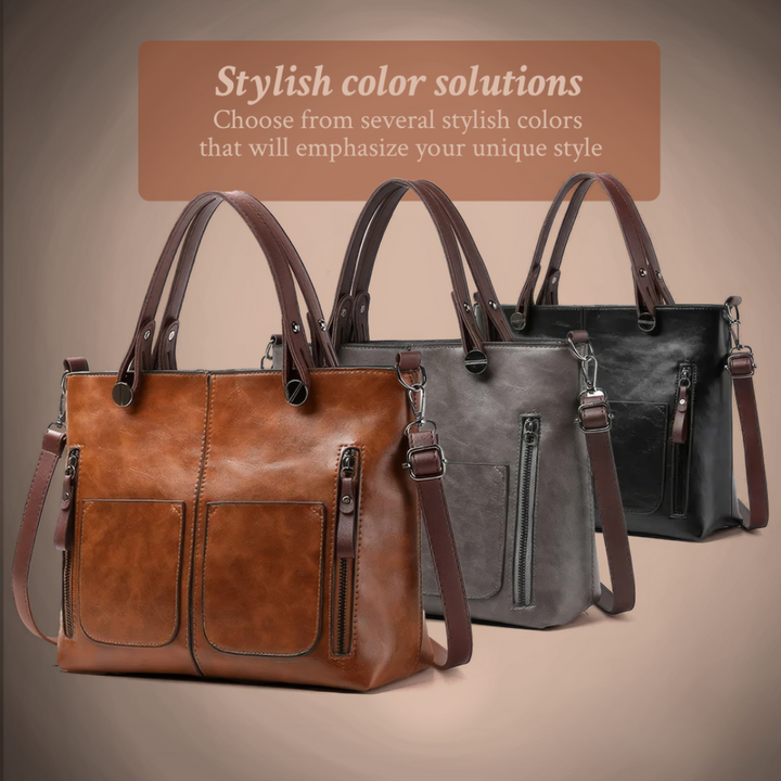 Nancy - Zeitlose Eleganz Leder Schultertasche