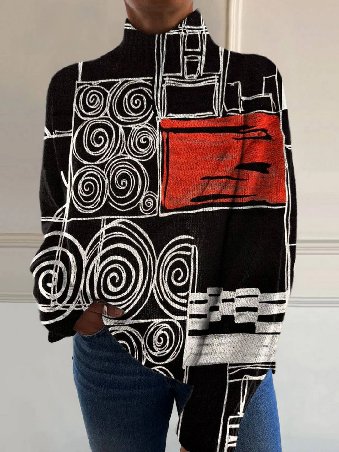 Kaia™ - Farbblock Rollkragenpullover