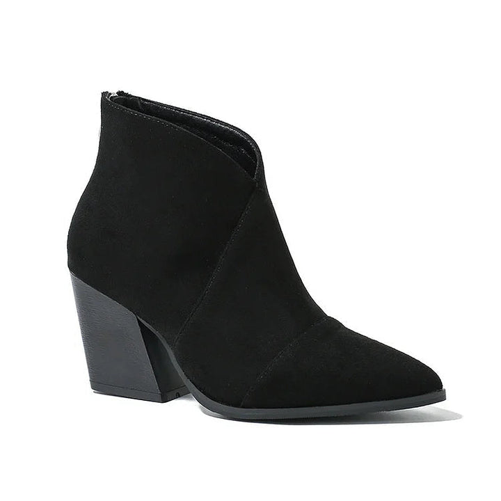 Dagmar | Stiefeletten mit V-Ausschnitt und Blockabsatz