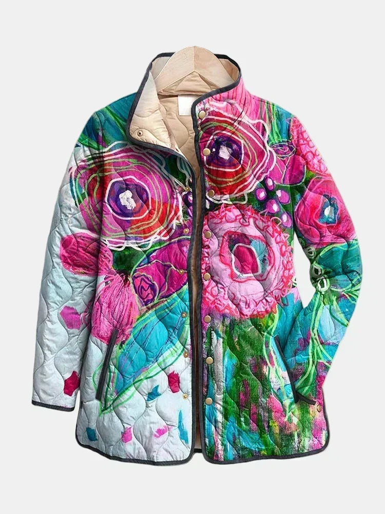 Gabriele | Steppjacke mit großen Blüten