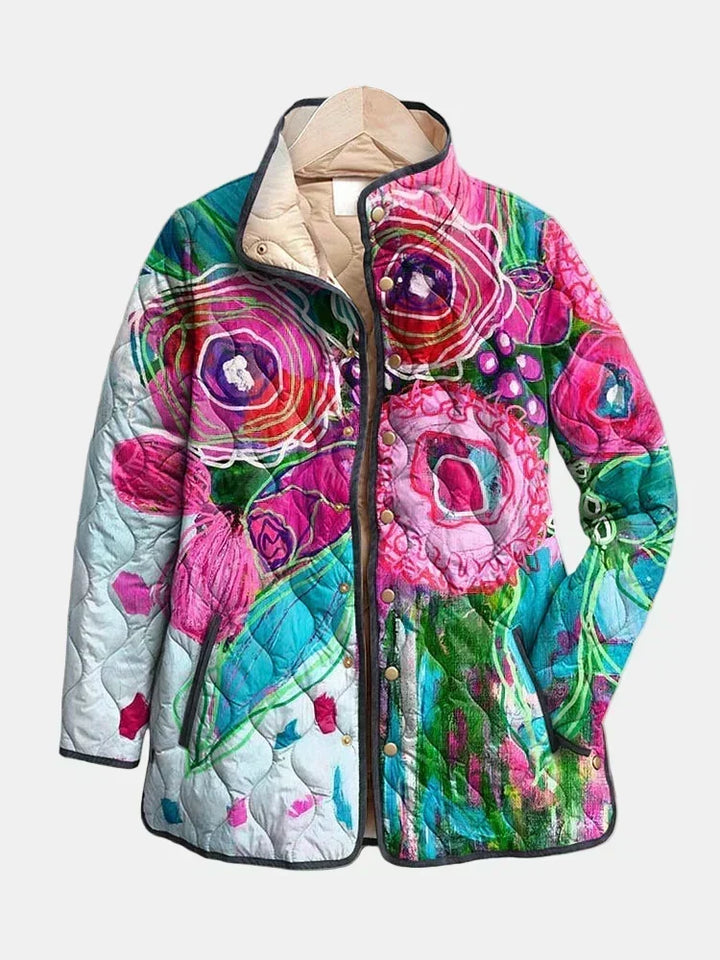Gabriele | Steppjacke mit großen Blüten