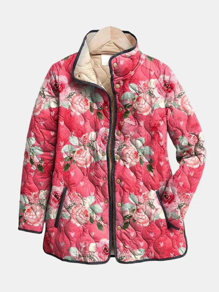 Petra | Steppjacke mit Rosenmuster