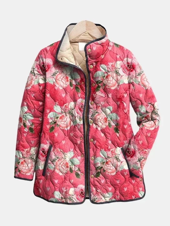 Petra | Steppjacke mit Rosenmuster