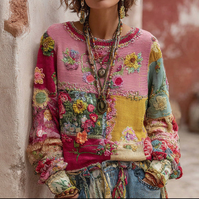 Patty | Damen Boho Strickpullover