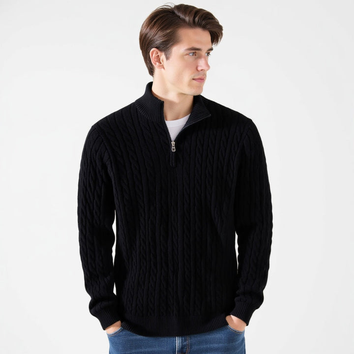 Lukas | Klassischer Strickpullover mit Half-Zip