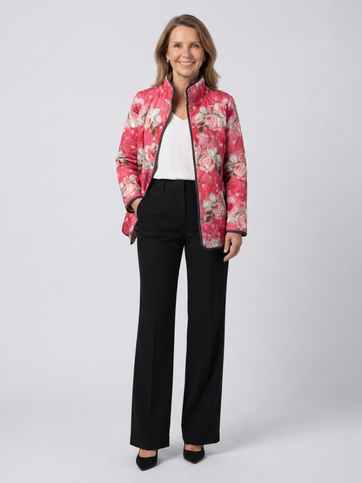 Petra | Steppjacke mit Rosenmuster