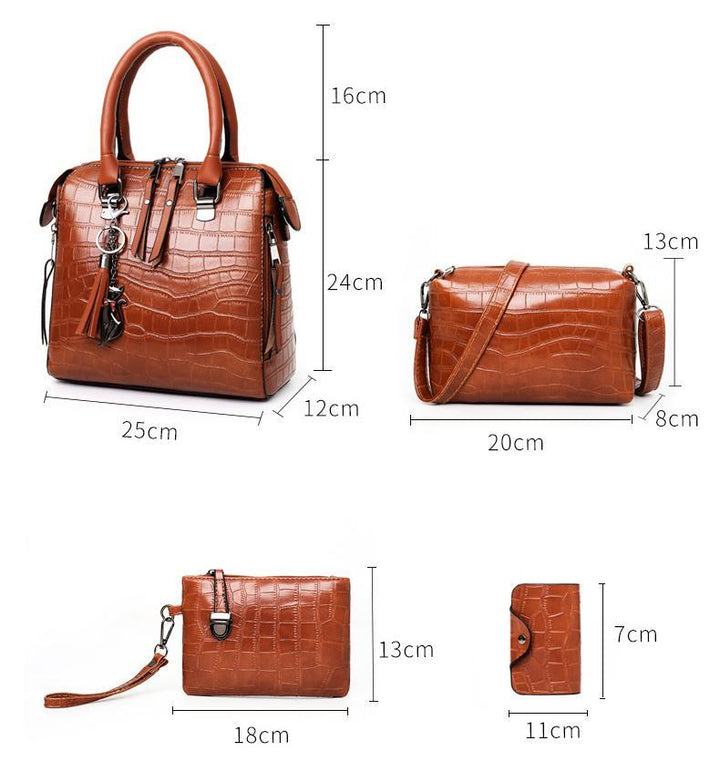 Evelyn - Everyday Elegance 4-teiliges Lederhandtaschen-Set