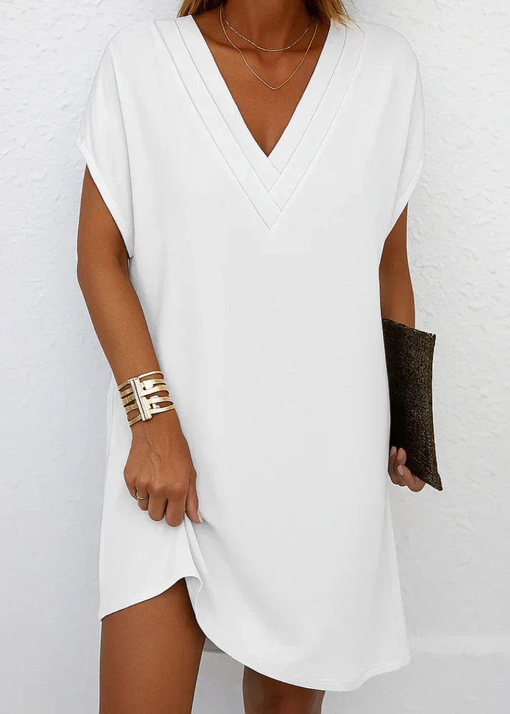 Avery | Sweat Maxi Kleid Knopfkragen