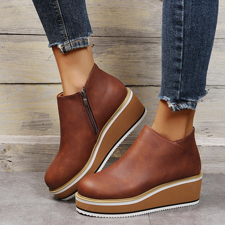 Sabine | Keil-Stiefeletten mit Plateau