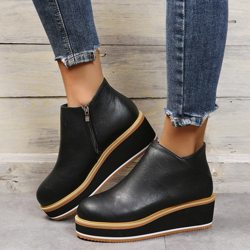 Sabine | Keil-Stiefeletten mit Plateau