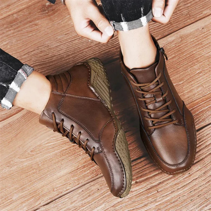 Wadenhohe Lederstiefel für Herren – Stilvoll und Robust von Waltherhaus, Modell Elias