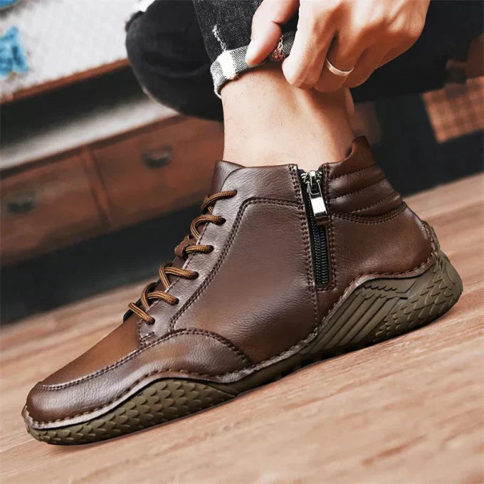 Wadenhohe Lederstiefel für Herren – Stilvoll und Robust von Waltherhaus, Modell Elias