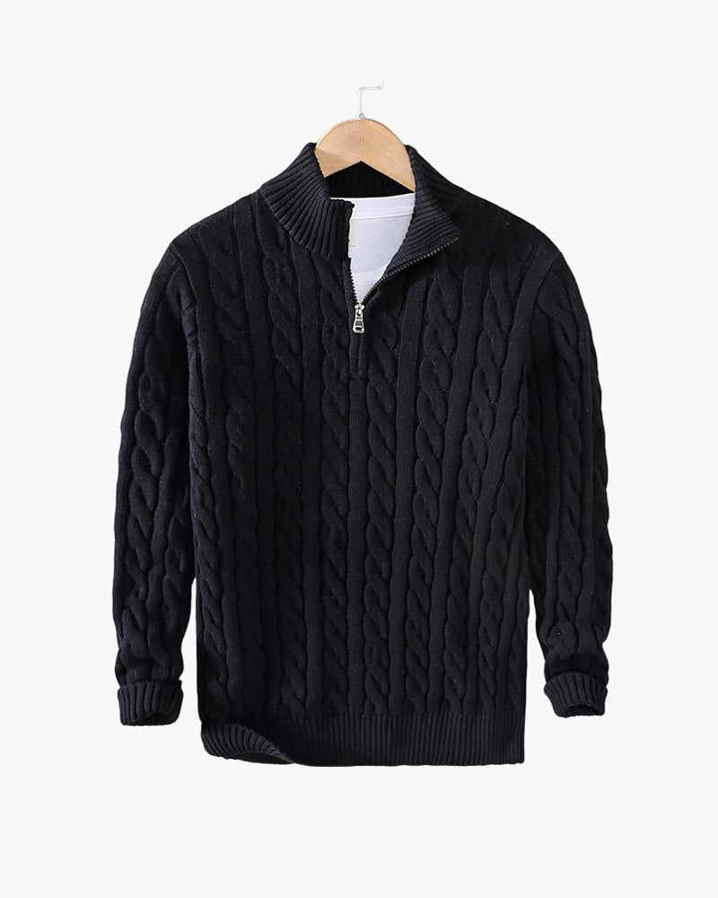 Lukas | Klassischer Strickpullover mit Half-Zip