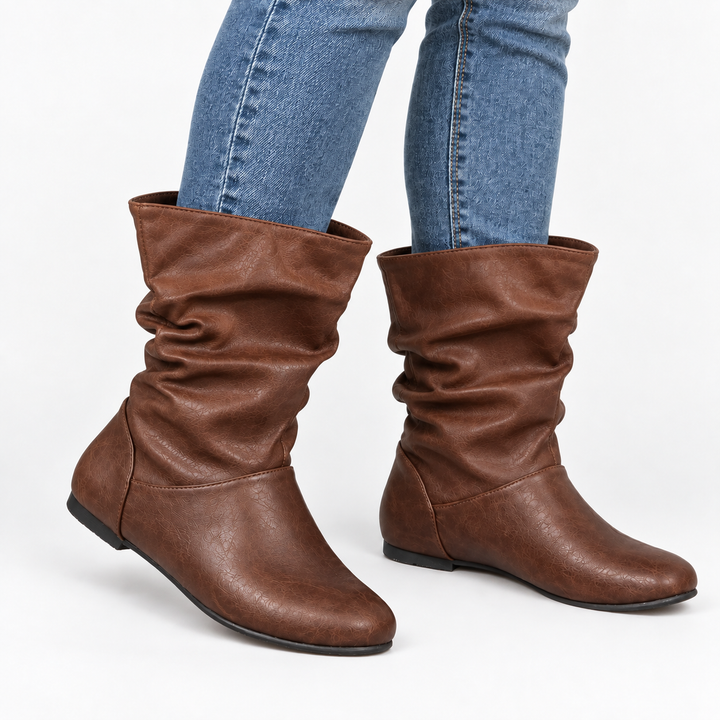 Hilde | Slouch-Stiefel mit flachem Absatz