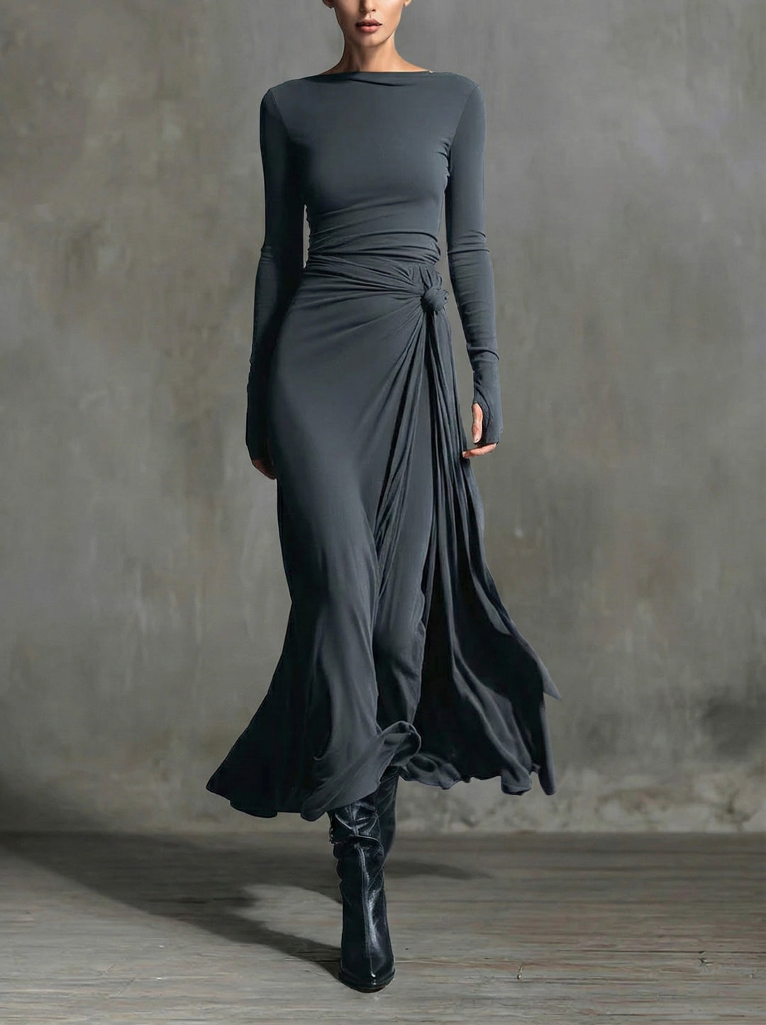 Sigrid | Maxikleid mit Knoten