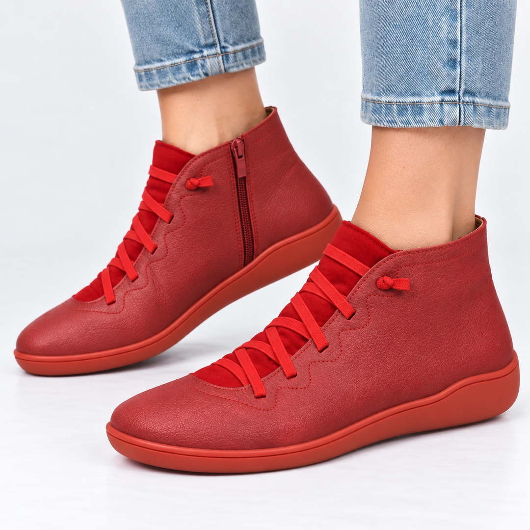 Paula | Hohe Schnürschuhe mit Reißverschluss