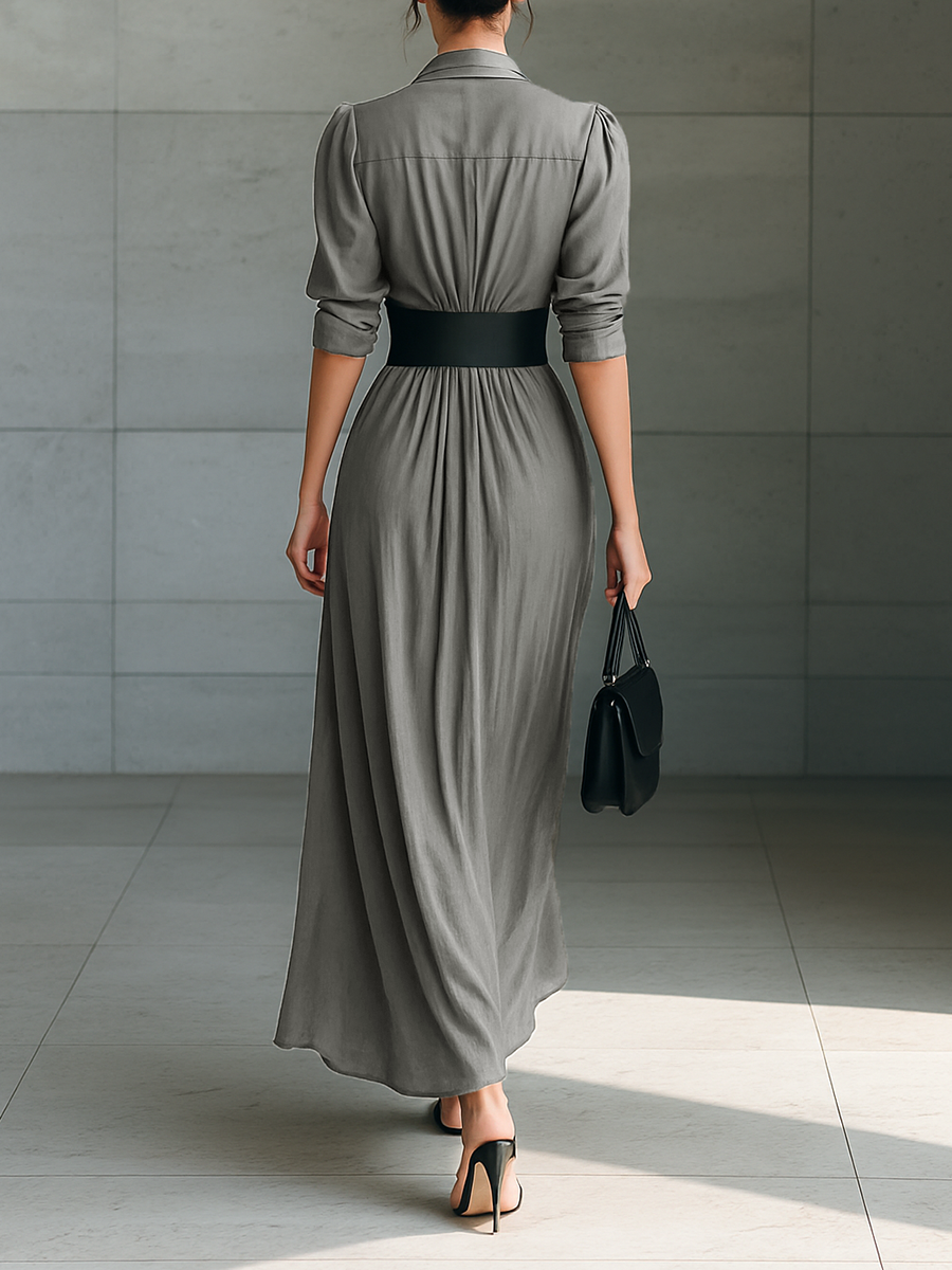 Senta | Langes Plisseekleid