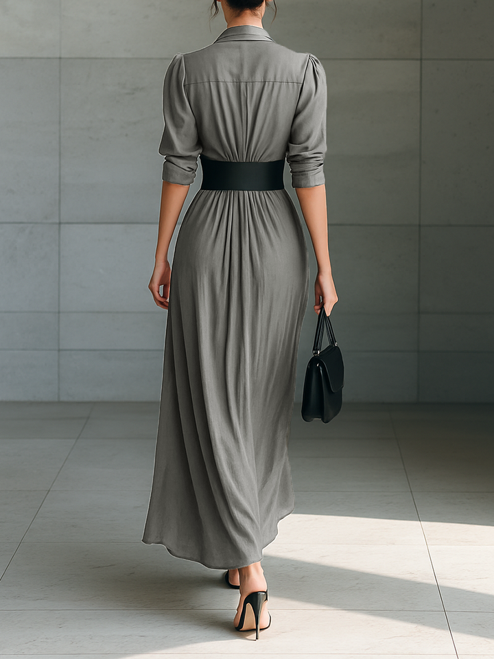 Senta | Langes Plisseekleid