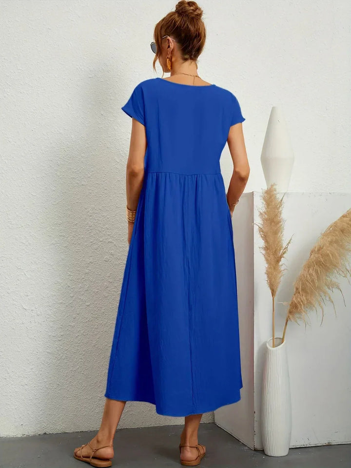 Gabrielle | Fließendes Midi-Kleid zeitloser Eleganz