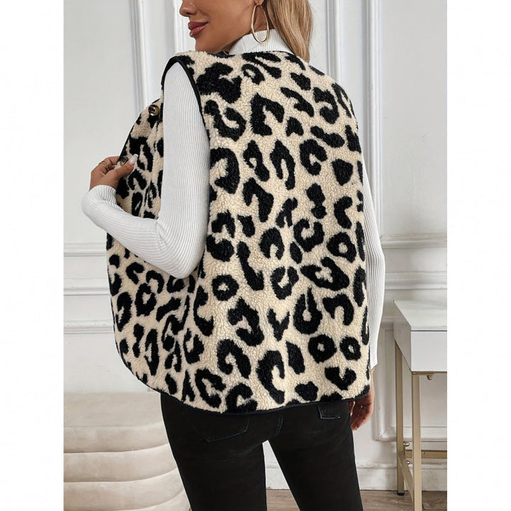 Mathilda | Modische Teddyweste mit Animal-Print