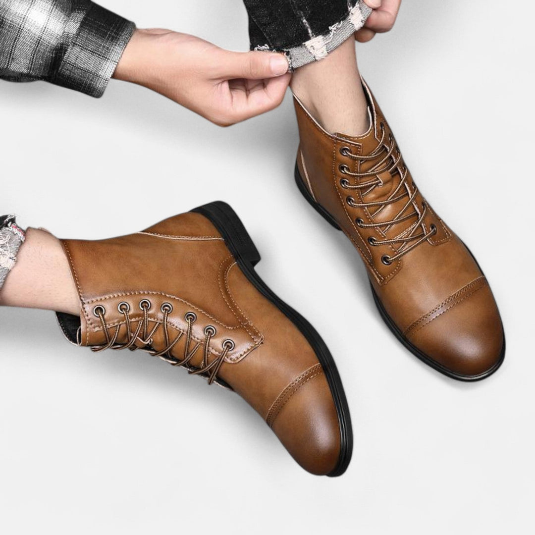 Waltherhaus präsentiert: Elias™ | Stilvolle Herrenstiefel aus hochwertigem Kunstleder