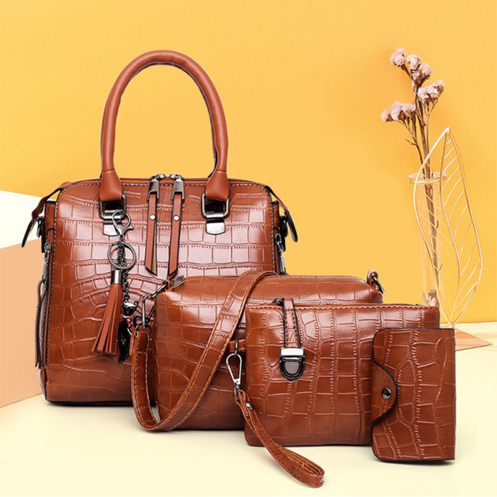 Evelyn - Everyday Elegance 4-teiliges Lederhandtaschen-Set