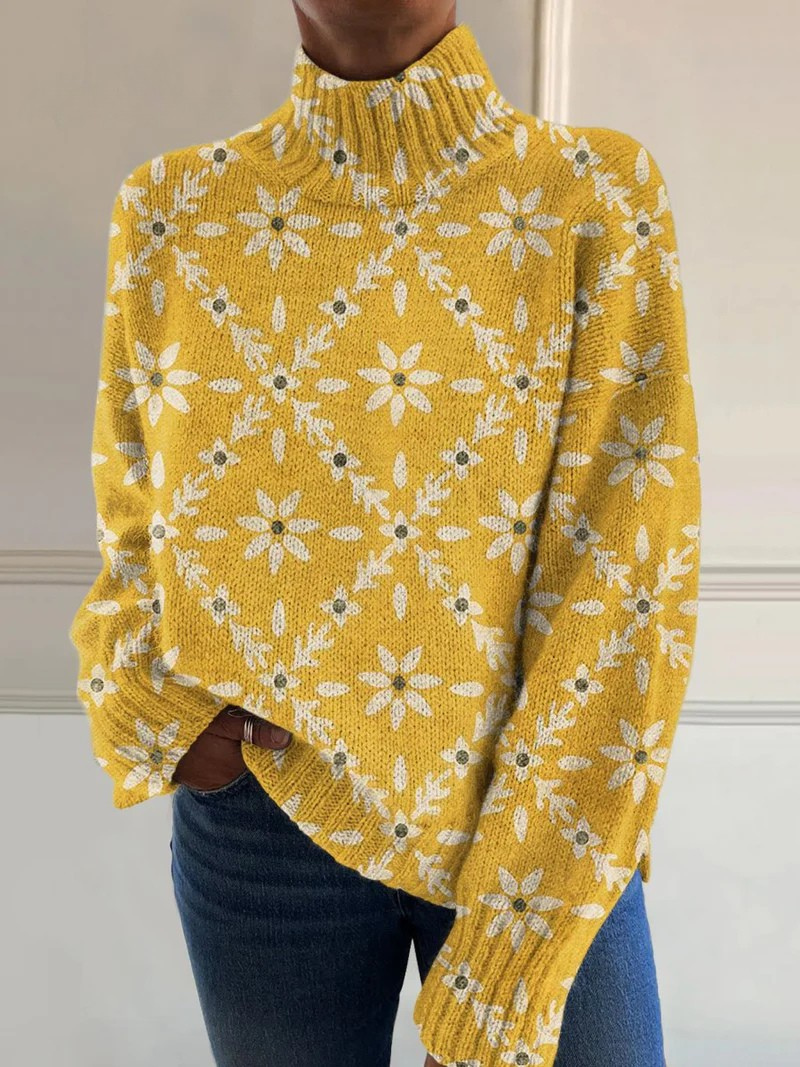 Thalia™ - Floral Rollkragenpullover