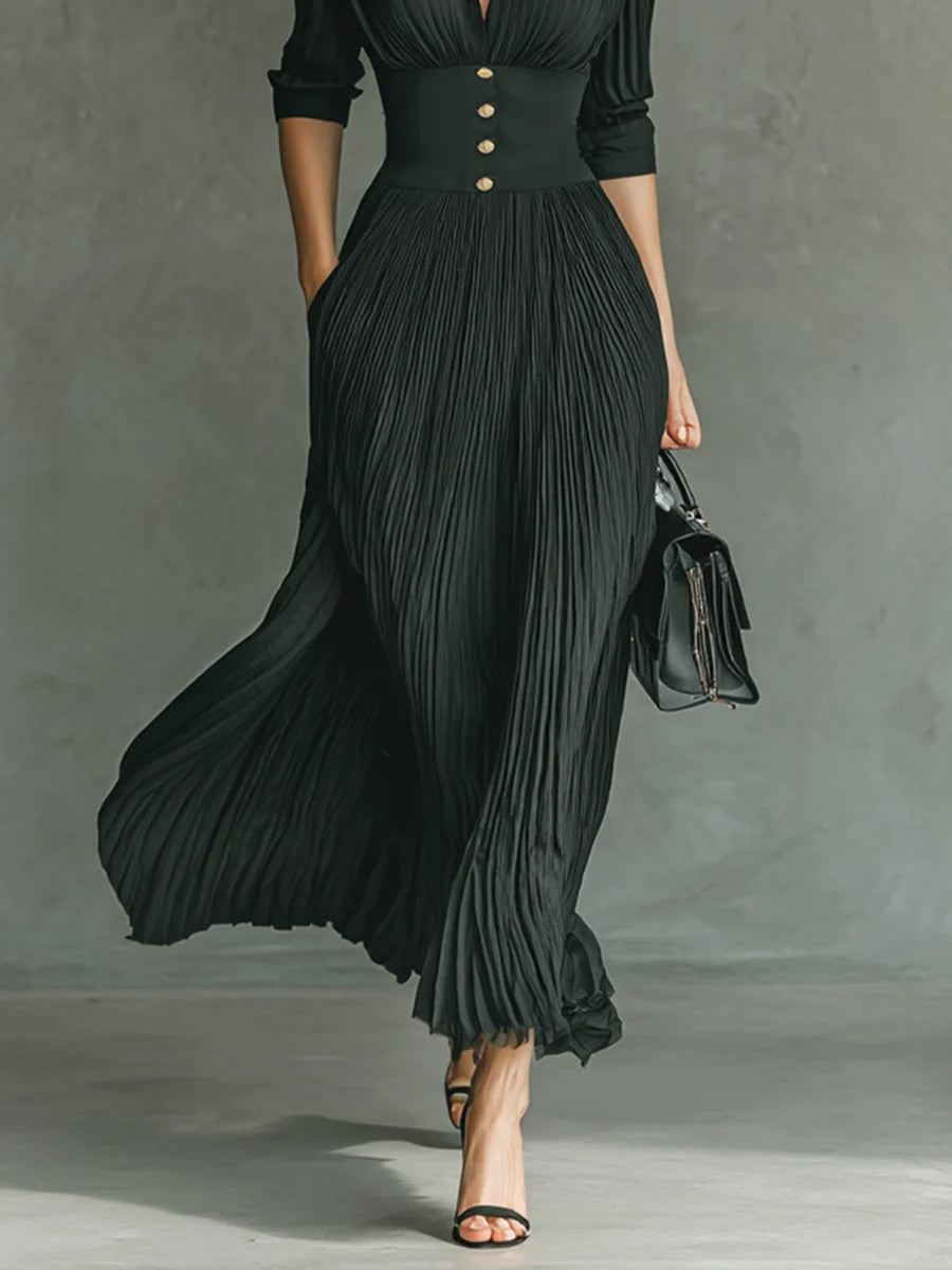 Erika | Plisseekleid mit Revers