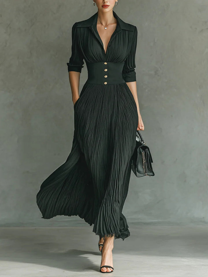 Erika | Plisseekleid mit Revers
