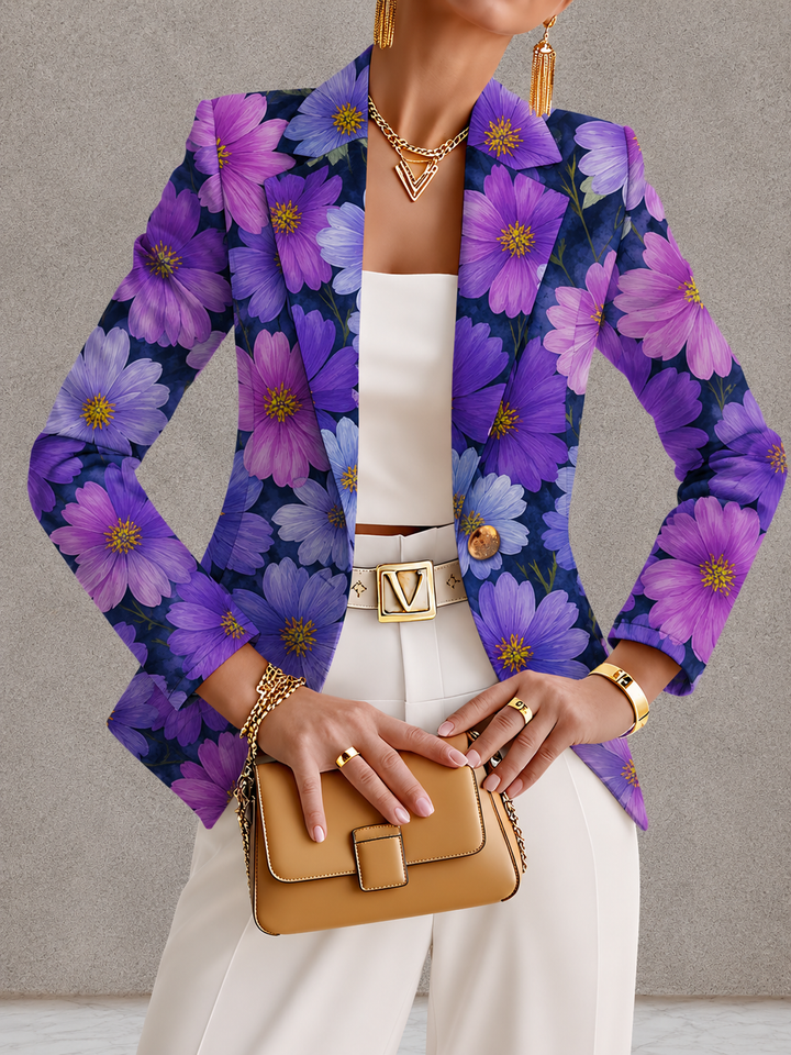 Bellamira | Lila Kosmos Druck Blazer